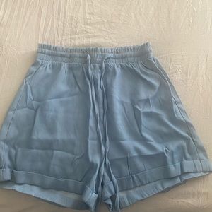 Blue drawstring shorts